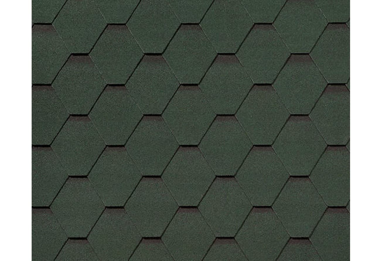 Черепица гибкая RoofShield Классик Стандарт зеленый с оттенением