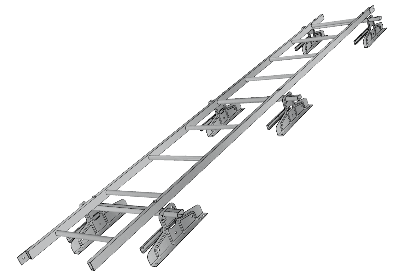 Лестница кровельная для фальца RAL 7004 (3м)