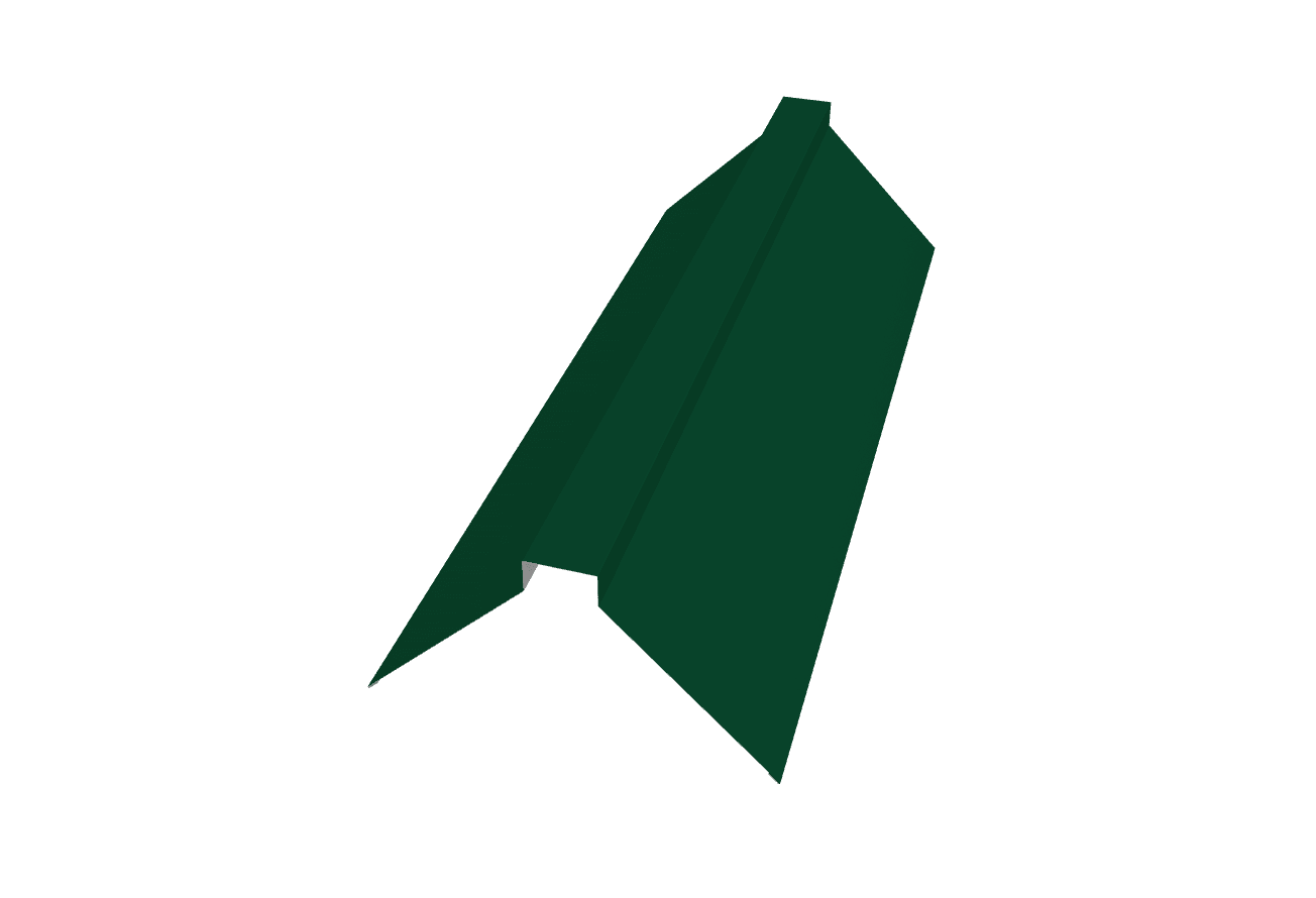 Планка конька плоского 175х50х175 Grand Line 0,45 Drap СТ RAL 6005 зеленый мох (2м)