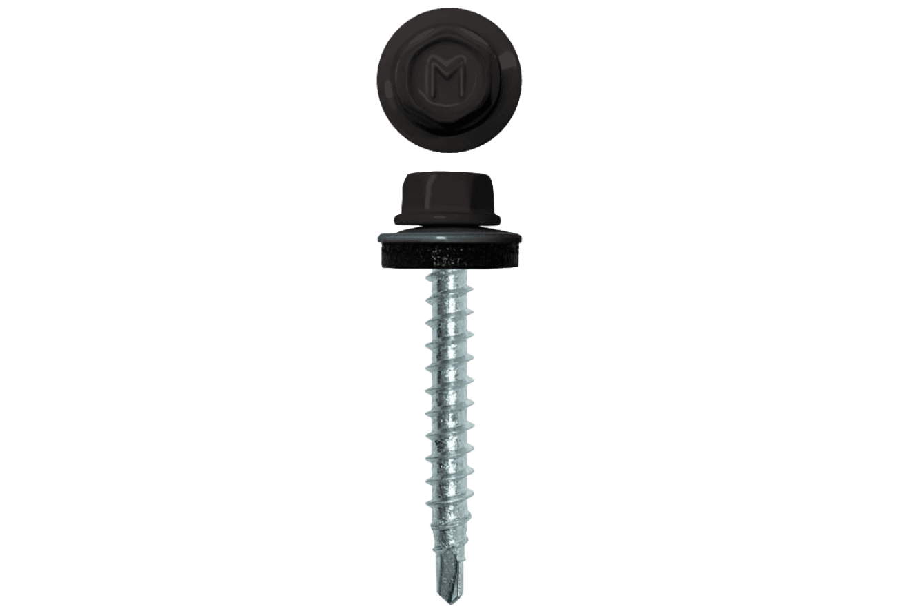 Саморез кровельный Daxmer 4,8х29 RAL 8019 (250) сверло №1