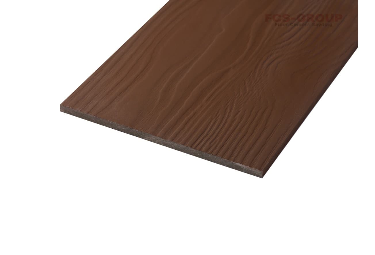 Фиброцементный сайдинг 190х8мм FCSPRO Wood F21 коричневая глина (3м)