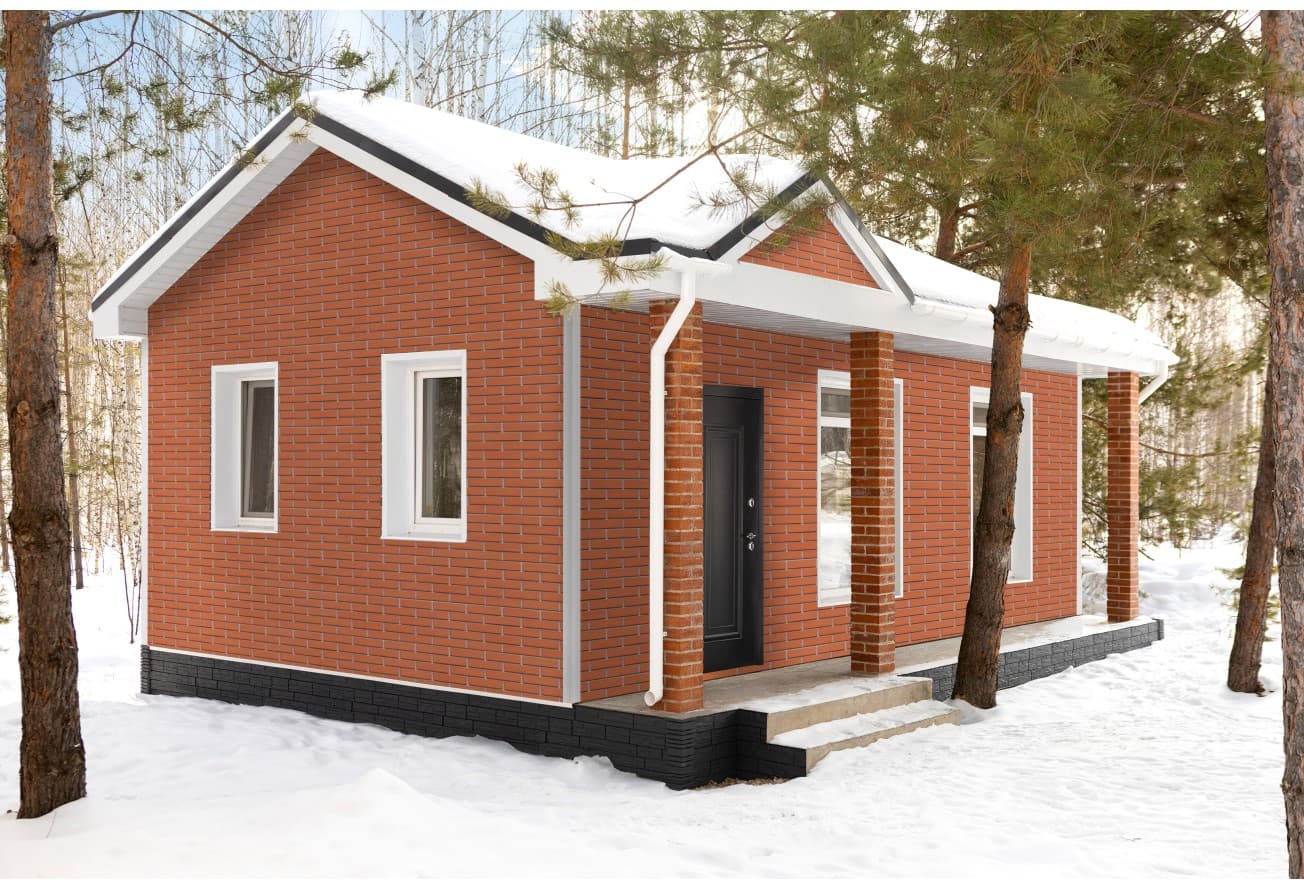 Фасадная панель Grand Line Клинкерный кирпич Дизайн терракотовый со швом RAL 7006