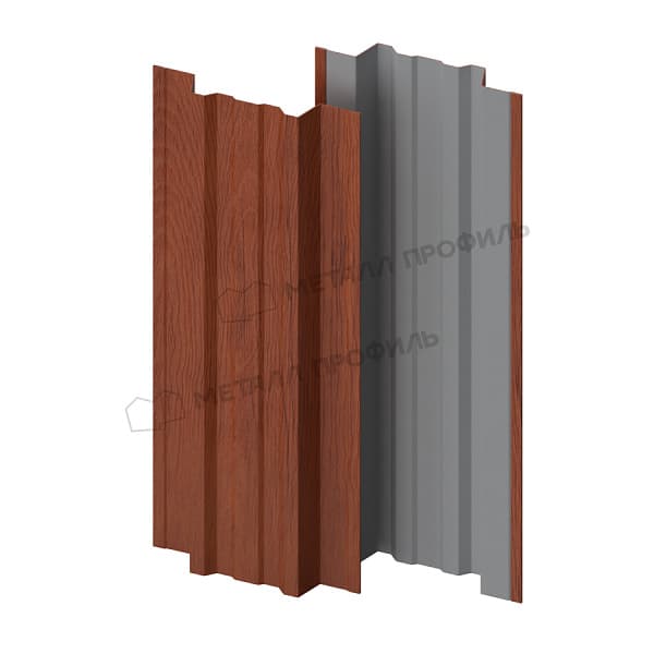 Штакетник металлический МЕТАЛЛ ПРОФИЛЬ TRAPEZE-T 16,5х118 (ECOSTEEL_T-12-Дуб-0.45)