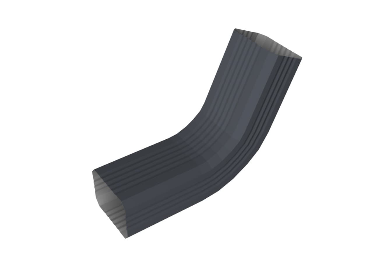 Колено стока гофрированное Vortex в2 матовый 76х102мм RAL 7024 мокрый асфальт