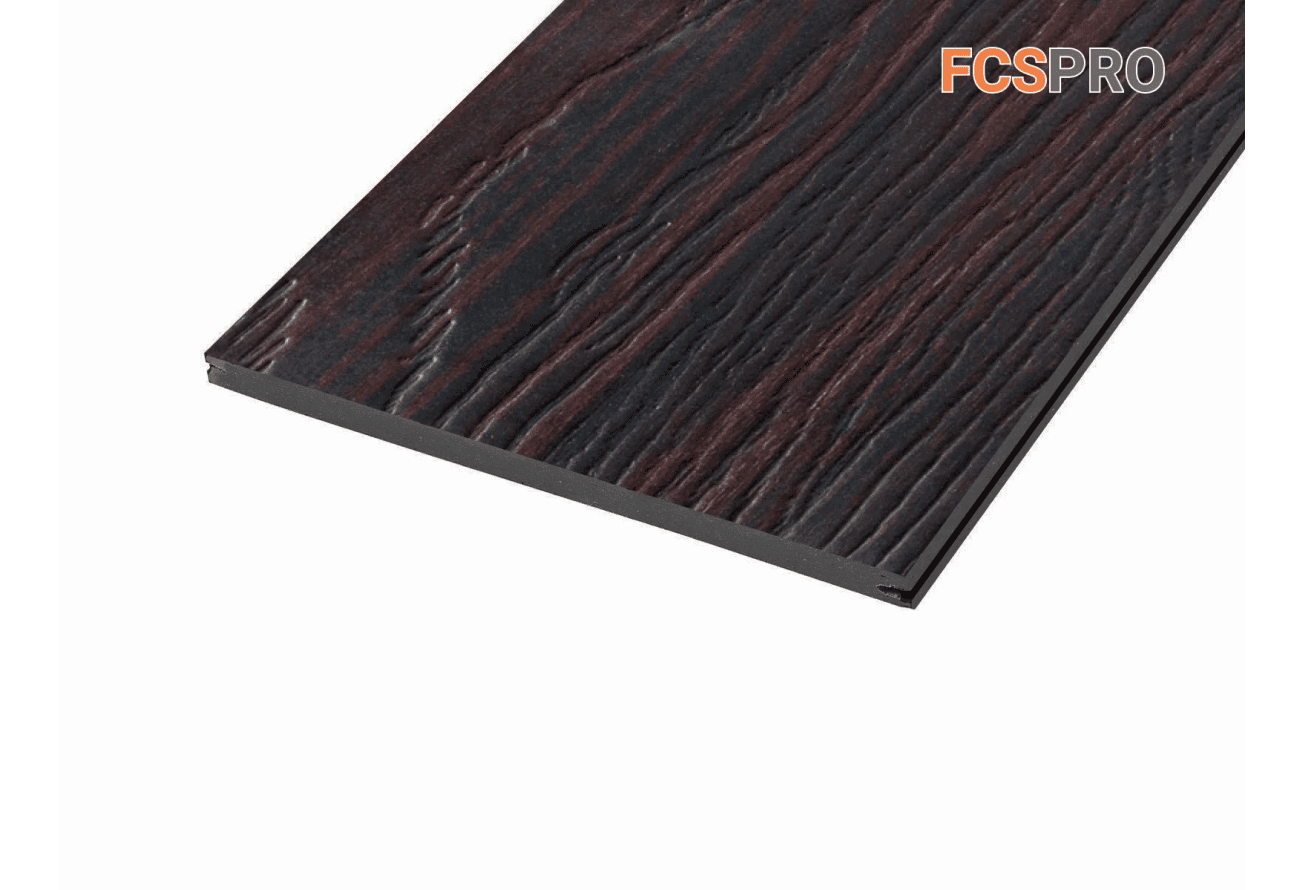 Фиброцементный сайдинг 190х10мм FCSPRO Decor Wood Line обожжённое дерево (3м)