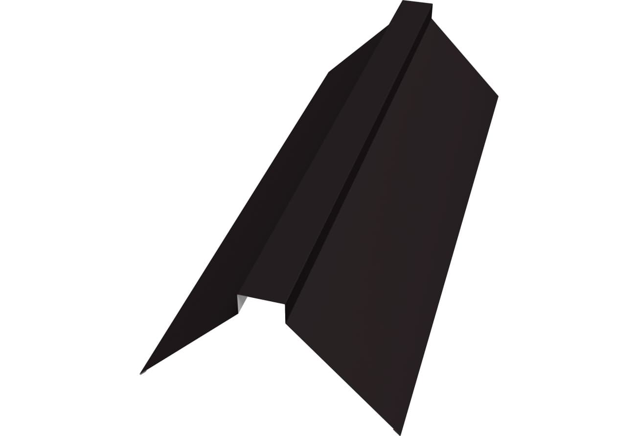 Планка конька плоского 175х50х175 Grand Line 0,45 Drap ТХ RR 32 темно-коричневый (2м)