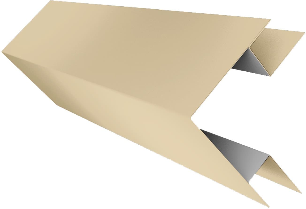 Угол внешний сложный фальц Grand Line 0,45 ПЭ с пленкой RAL 1015 светлая слоновая кость (3м)