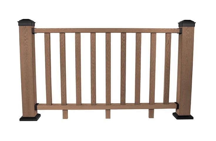 Ограждение из ДПК 3D TalverWood 125х960х1575мм (с одним столбом на 100мм), орех