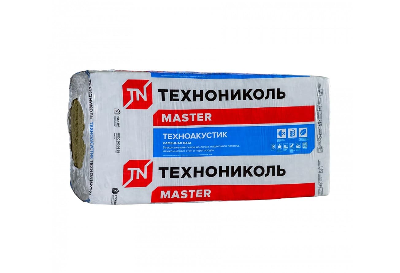 Утеплитель Техноакустик 1200х600х50 (8,64м2, 0,432м3, 12шт/пач. 16пач/пал)