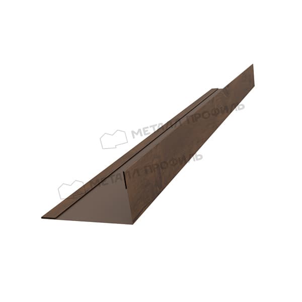 Планка угла усиливающая для забора 40х20 х 3000 (ECOSTEEL_MA-01-МореныйДуб-0.5)