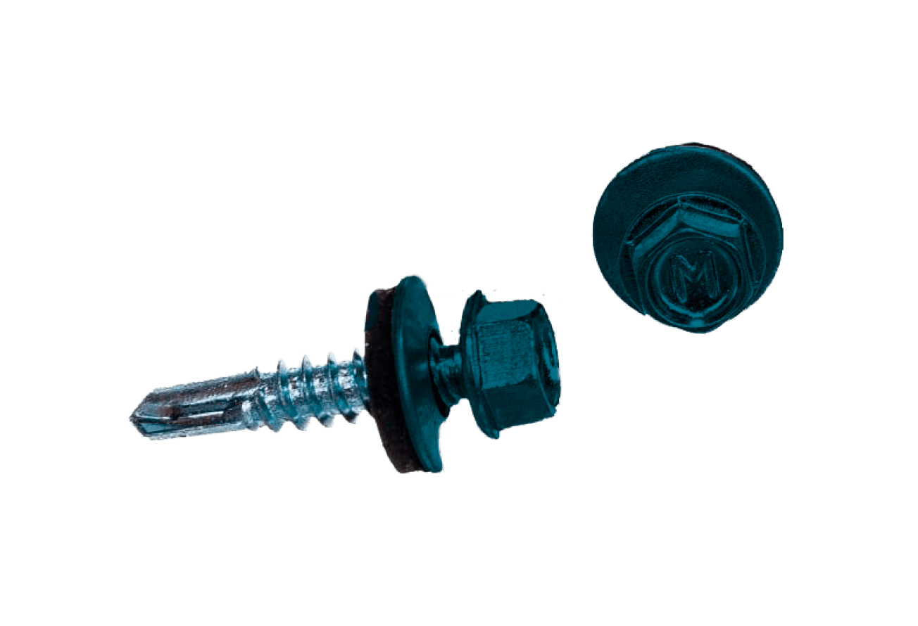 Саморез по металлу Daxmer 5,5х25 RAL 5009 (250) сверло №3
