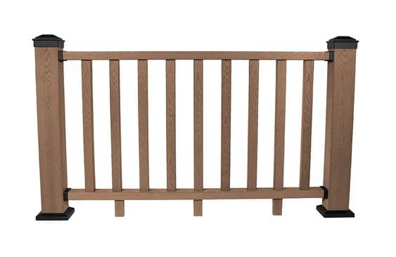 Ограждение из ДПК 3D TalverWood 125х960х1575мм (с одним столбом на 100мм) фото