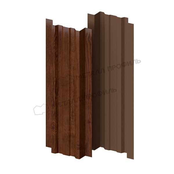 Штакетник металлический МЕТАЛЛ ПРОФИЛЬ LANE-T 16,5х99 (ECOSTEEL-01-МореныйДуб-0.5)