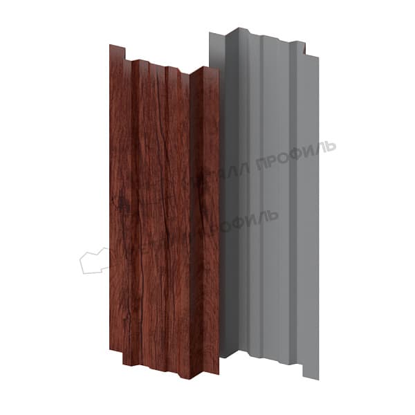 Штакетник металлический МЕТАЛЛ ПРОФИЛЬ LANE-T 16,5х99 (ECOSTEEL_MA-12-Античный Дуб-0.45)