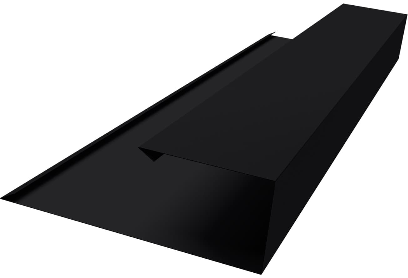 Планка торцевая страховочная Grand Line 0,5 Полидэкстер TwinColor RAL 9005 черный (2м)