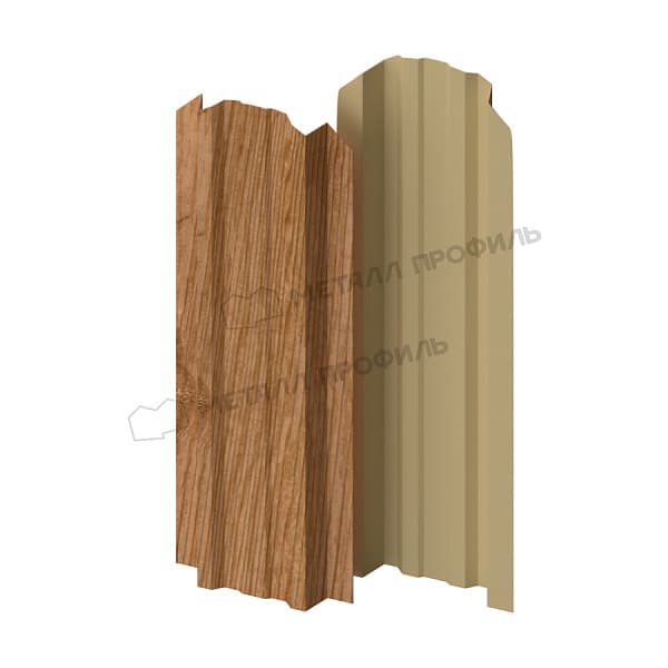 Штакетник металлический МЕТАЛЛ ПРОФИЛЬ LANE-O 16,5х99 (ECOSTEEL_T-01-Сосна-0.5)