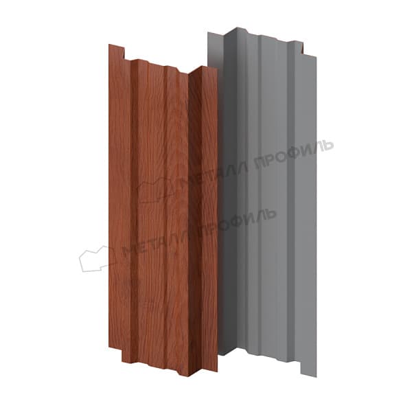 Штакетник металлический МЕТАЛЛ ПРОФИЛЬ LANE-T 16,5х99 (ECOSTEEL_T-12-Дуб-0.45)