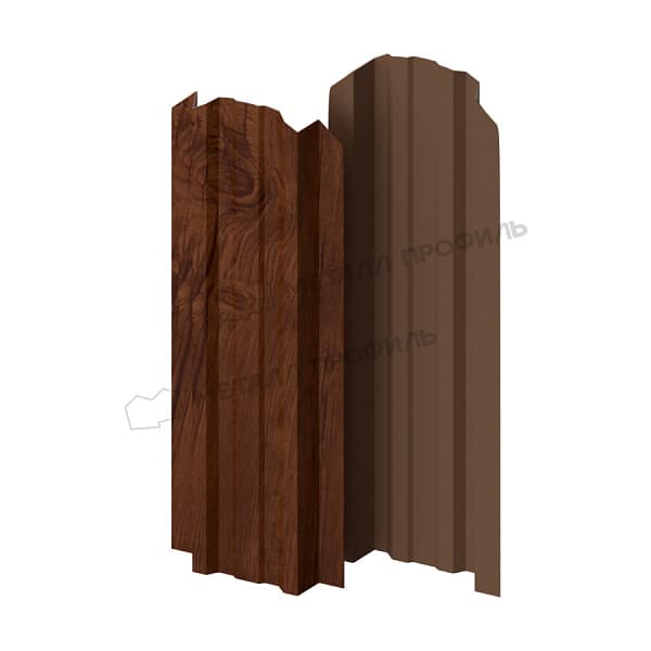 Штакетник металлический МЕТАЛЛ ПРОФИЛЬ LANE-O 16,5х99 (ECOSTEEL-01-МореныйДуб-0.5)