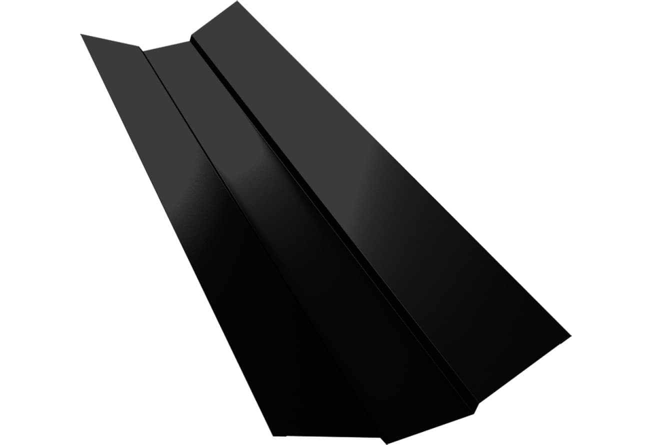 Планка ендовы верхней 95х80х95 Grand Line 0,45 Drap RAL 9005 черный (3м)