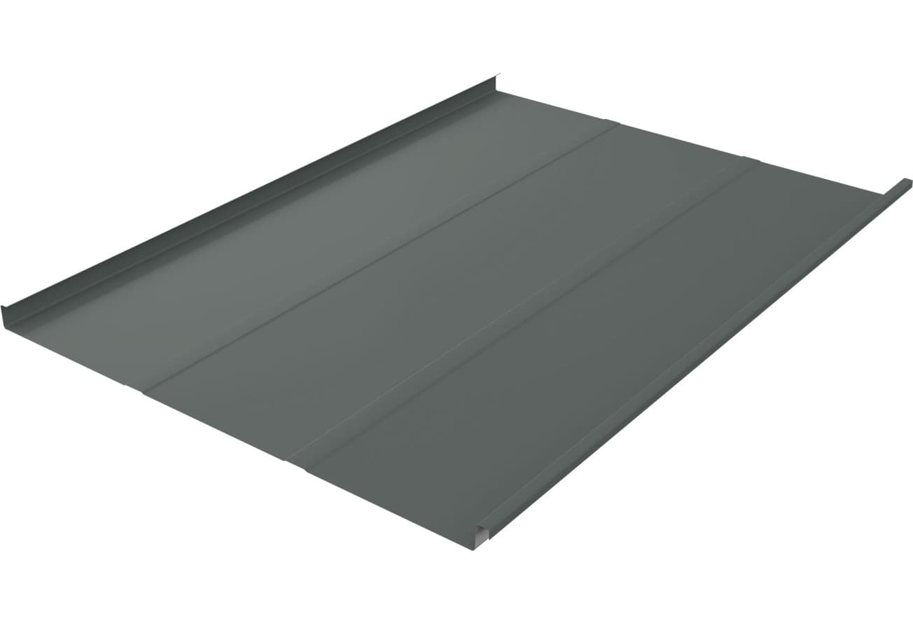 Фальц двойной стоячий Line Grand Line 0,45 ПЭ с пленкой на замках RAL 7005 мышино-серый