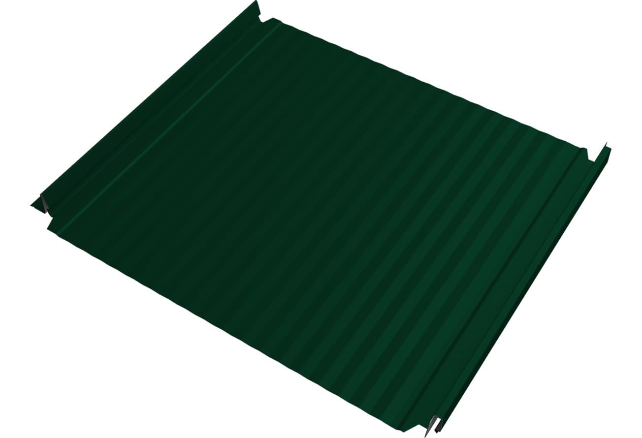 Кликфальц Double Pro Гофр Grand Line 0,45 Drap ТР с пленкой на замках RAL 6005 зеленый мох
