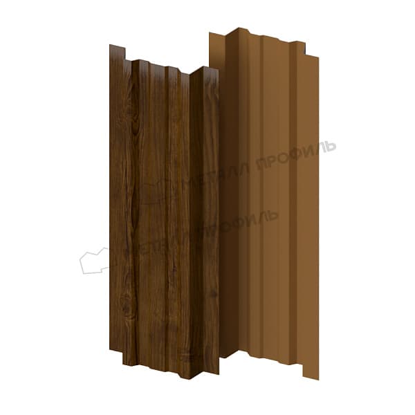 Штакетник металлический МЕТАЛЛ ПРОФИЛЬ LANE-T 16,5х99 (ECOSTEEL_T-01-ЗолотойДуб-0.5)