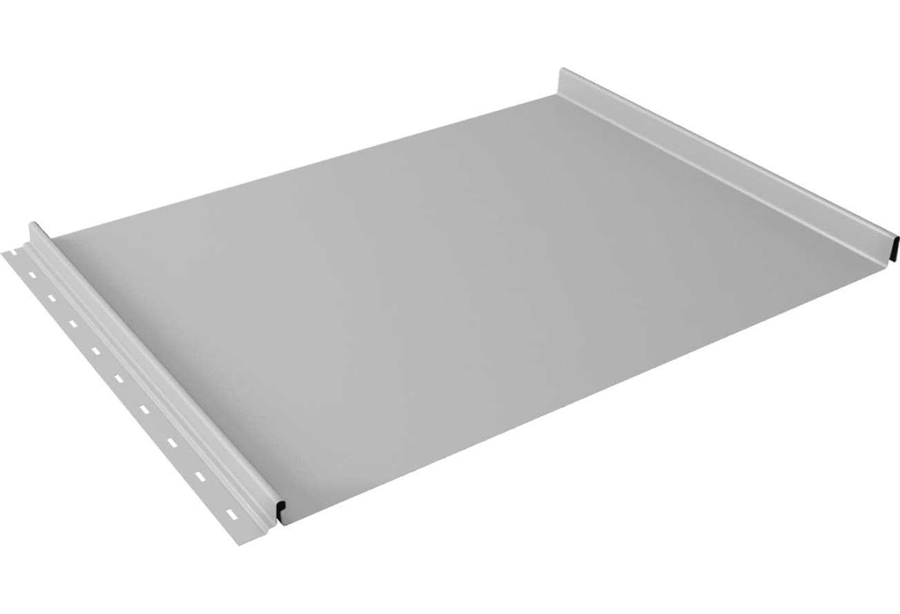 Кликфальц Grand Line 0,45 Drap ТХ с пленкой на замках RAL 7047 телегрей 4