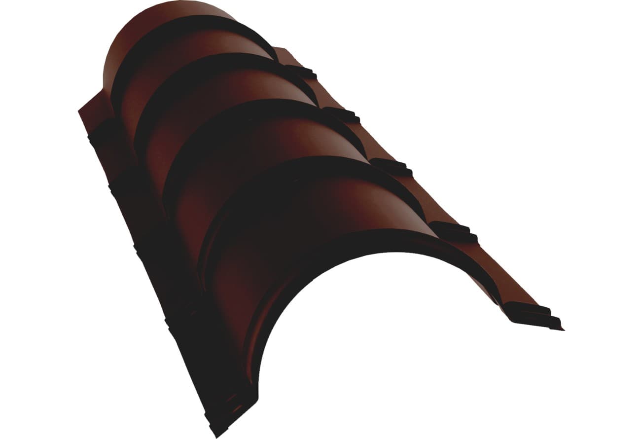 Планка конька полукруглого Grand Line 0,5 Drap RAL 8017 шоколад (1,97м)