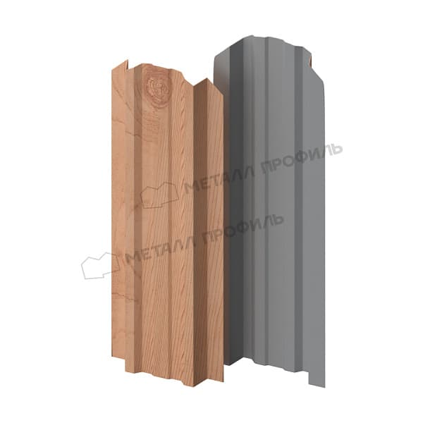 Штакетник металлический МЕТАЛЛ ПРОФИЛЬ LANE-O 16,5х99 (ECOSTEEL_T-12-Орех-0.45)