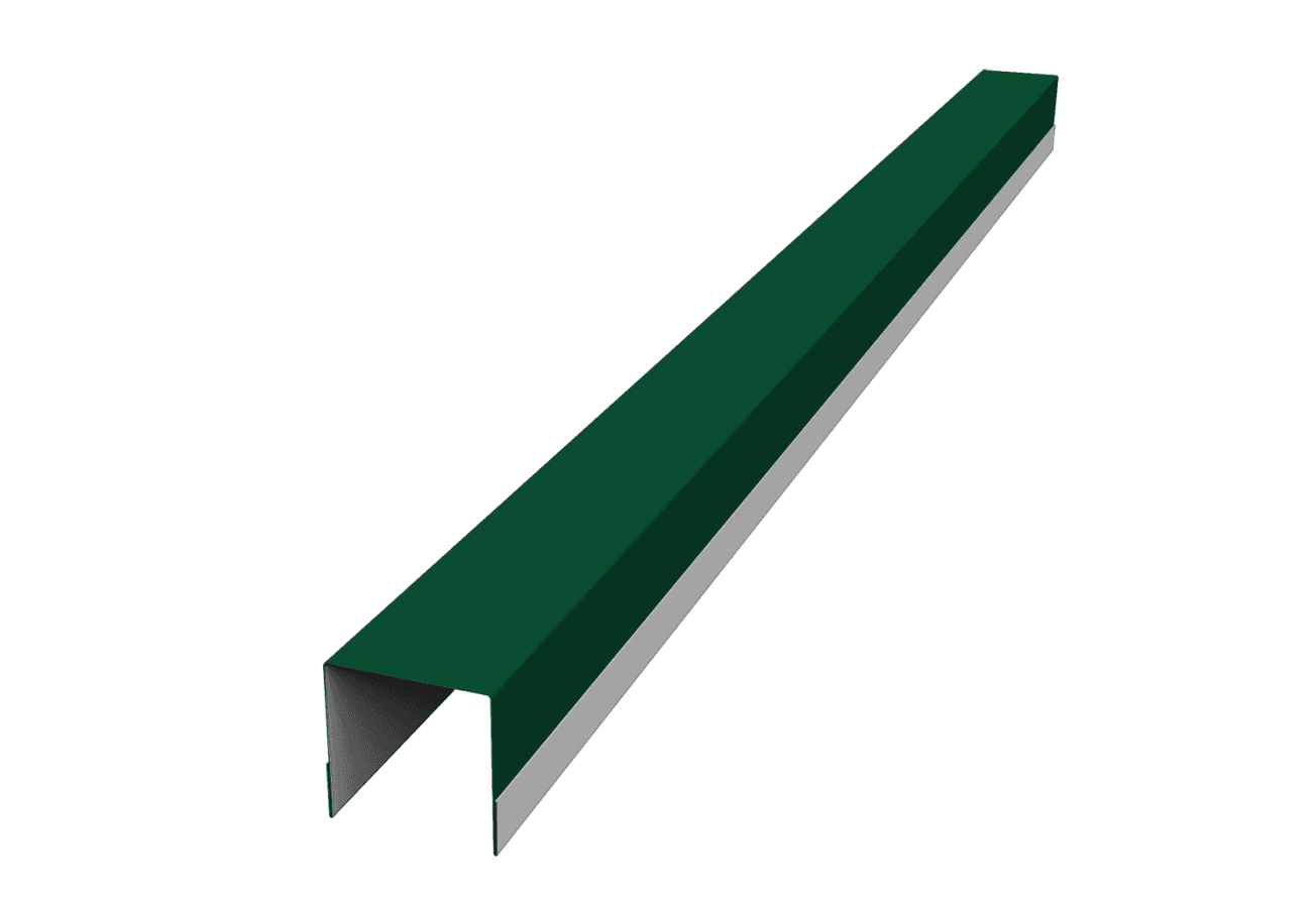Планка вертикальная обратная для забора жалюзи Палермо Grand Line 0,45 ПЭ RAL 6005 зеленый мох (2м)