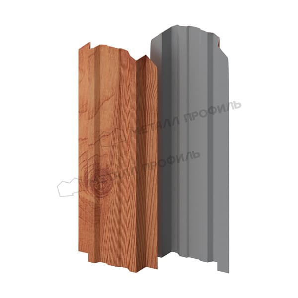 Штакетник металлический МЕТАЛЛ ПРОФИЛЬ LANE-O 16,5х99 (ECOSTEEL_T-12-Золотой Орех-0.45)