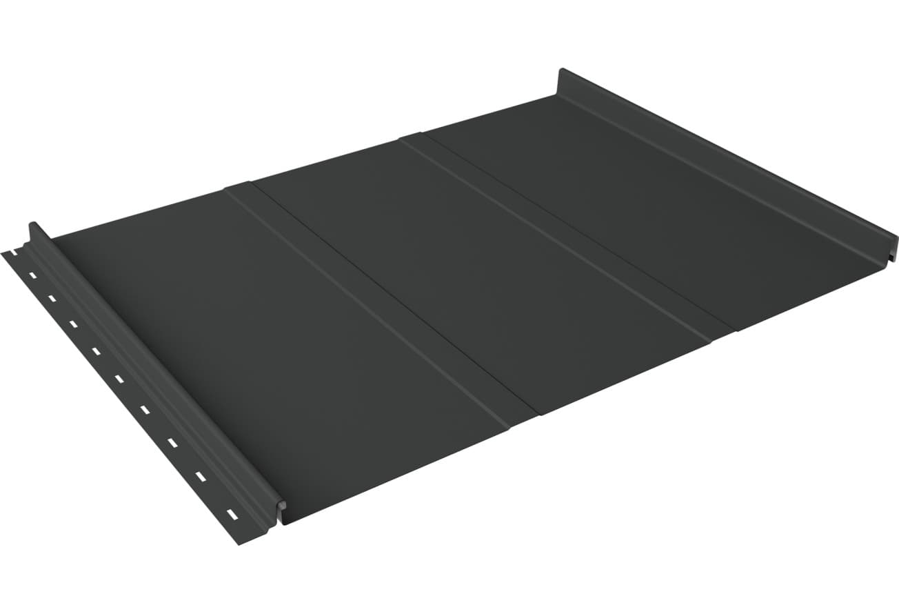 Кликфальц Line Grand Line 0,5 GreenCoat Pural БТ матовый с пленкой на замках RR2H3 (RAL 7016 антрацитово-серый)