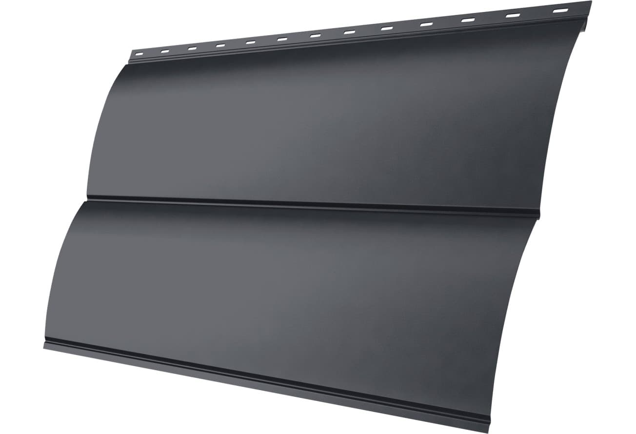 Блок-хаус новый Grand Line 0,5 GreenCoat Pural БТ матовый с пленкой RR 23 темно-серый (RAL 7024 мокрый асфальт)