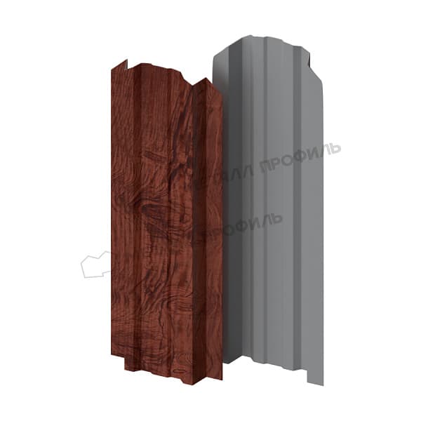 Штакетник металлический МЕТАЛЛ ПРОФИЛЬ LANE-O 16,5х99 (ECOSTEEL_MA-12-Античный Дуб-0.45)