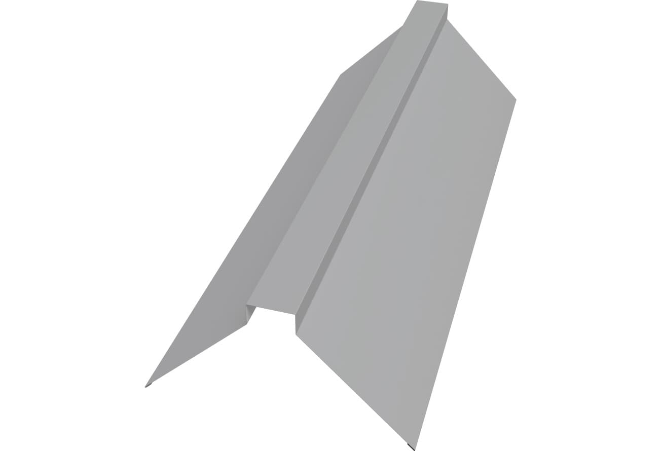 Планка конька плоского 175х50х175 Grand Line 0,45 Drap ТХ RAL 7047 телегрей 4 (2м)