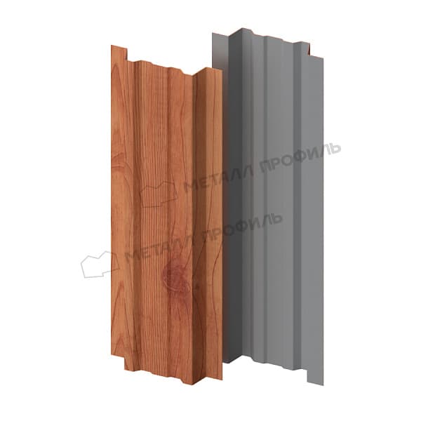 Штакетник металлический МЕТАЛЛ ПРОФИЛЬ LANE-T 16,5х99 (ECOSTEEL_T-12-Золотой Орех-0.45)