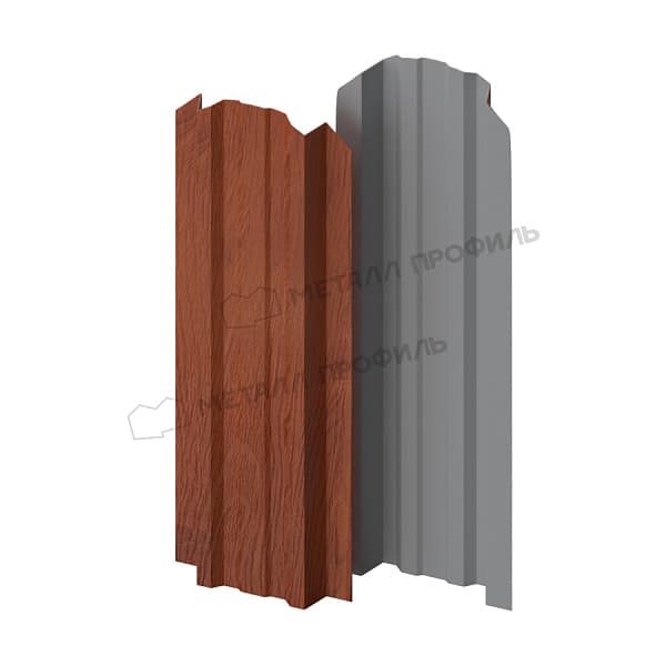 Штакетник металлический МЕТАЛЛ ПРОФИЛЬ LANE-O 16,5х99 (ECOSTEEL_T-12-Дуб-0.45)