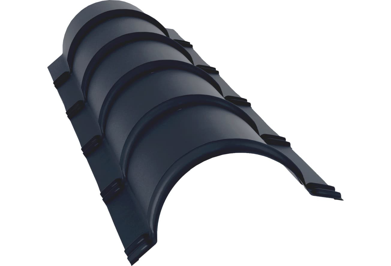 Планка конька полукруглого Grand Line 0,45 Drap ТХ RAL 7024 мокрый асфальт (1,97м)