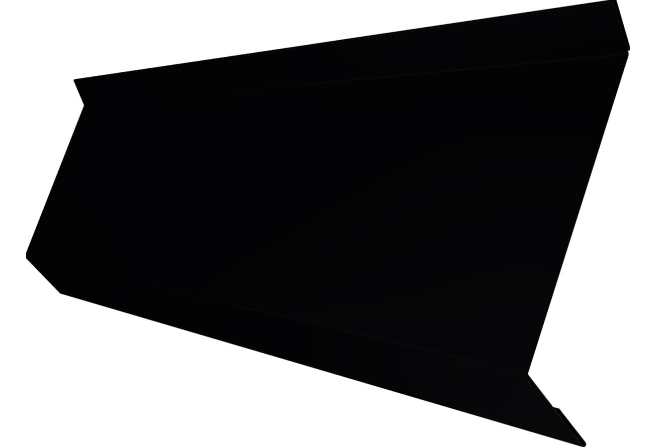 Планка примыкания в штробу 60 Grand Line 0,5 Velur RAL 9005 черный (3м)