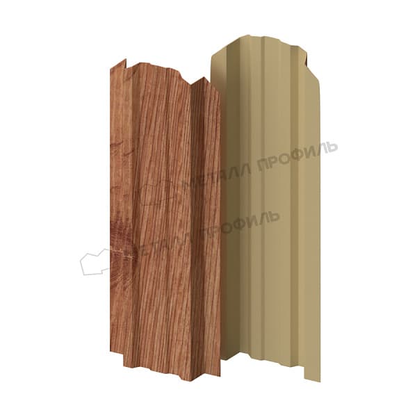 Штакетник металлический МЕТАЛЛ ПРОФИЛЬ LANE-O 16,5х99 (ECOSTEEL_T-01-Кедр-0.5)