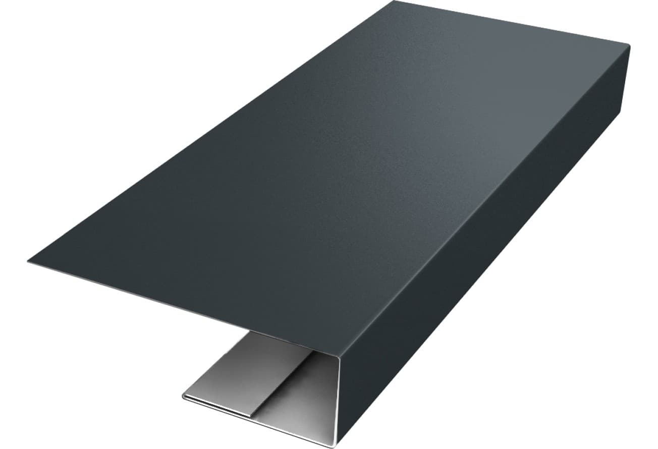 J-Профиль 12мм Grand Line 0,5 GreenCoat Pural БТ матовый RR2H3 (RAL 7016 антрацитово-серый) (2м)