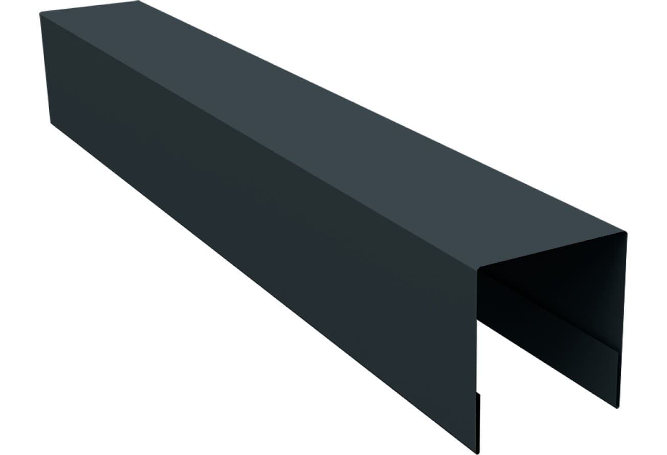 Планка боковая для забора из сайдинга Блок-хаус новый Grand Line 0,5 Velur RAL 7016 антрацитово-серый (3м)