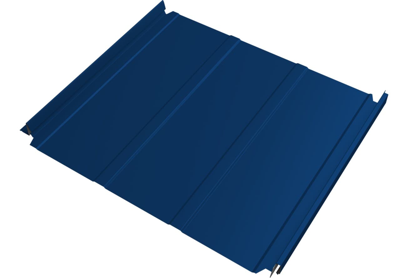 Кликфальц Double Pro Line Grand Line 0,45 ПЭ с пленкой на замках RAL 5005 сигнальный синий