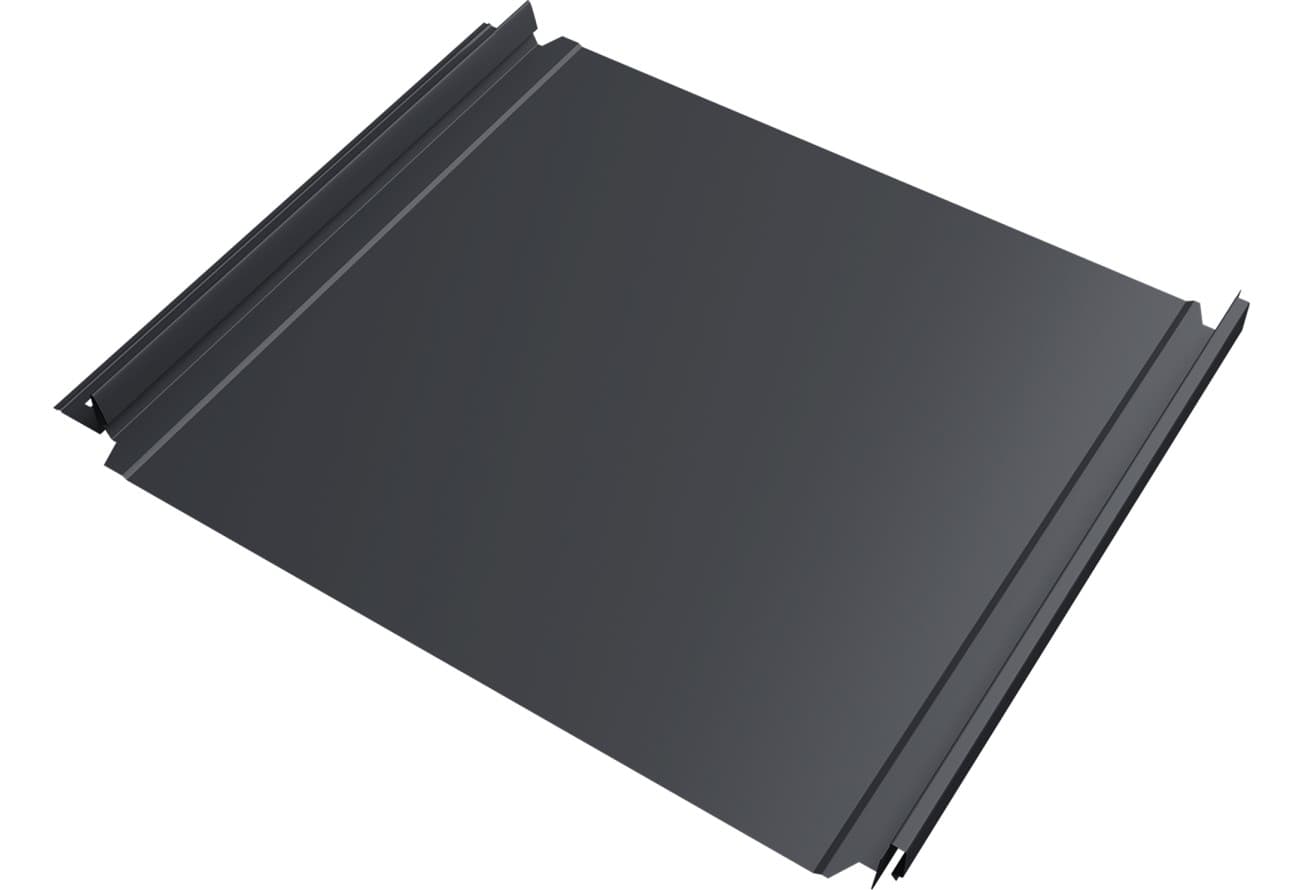 Кликфальц Double Pro Grand Line 0,5 Velur с пленкой на замках RAL 7024 мокрый асфальт