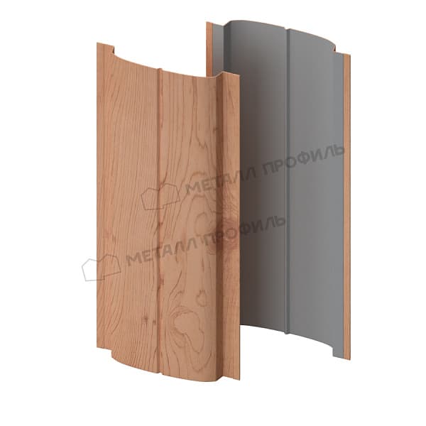 Штакетник металлический МЕТАЛЛ ПРОФИЛЬ ELLIPSE-T 19х126 (ECOSTEEL_T-12-Орех-0.45)