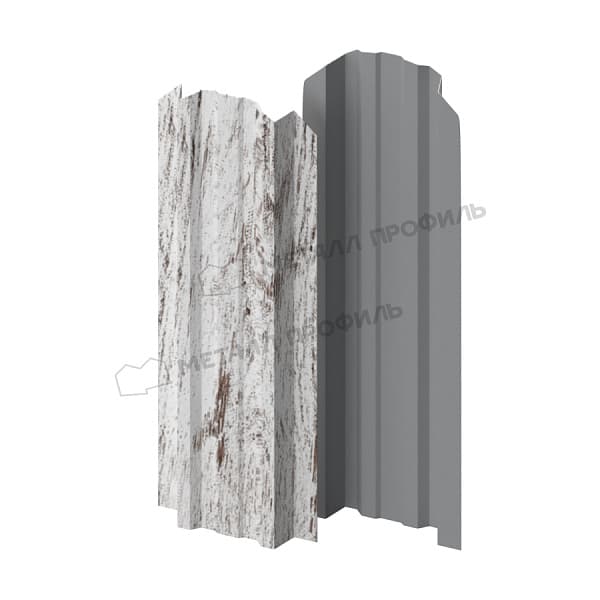 Штакетник металлический МЕТАЛЛ ПРОФИЛЬ LANE-O 16,5х99 (ECOSTEEL_MA-01-Беленый Дуб-0.5)