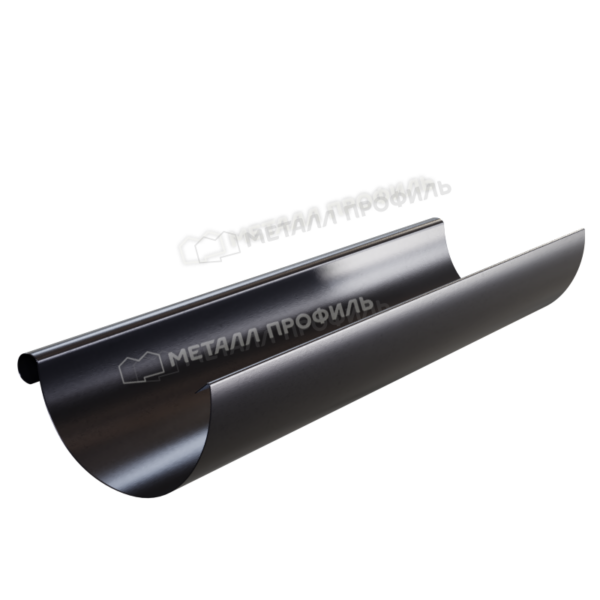Желоб водосточный D125х3000 покрытие PURMAN® Black Edition 0.50 мм - RAL 9005, Двустороннее покрытие