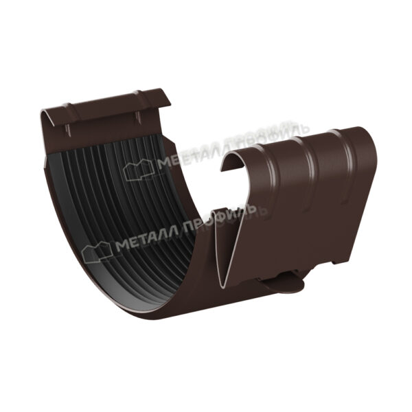 Соединитель желоба D125 покрытие Пластизол 1.00 мм - RAL 8017, Двустороннее покрытие