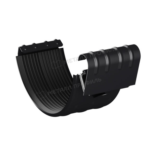 Соединитель желоба D125 покрытие PURMAN® Black Edition 0.60 мм - RAL 9005, Двустороннее покрытие