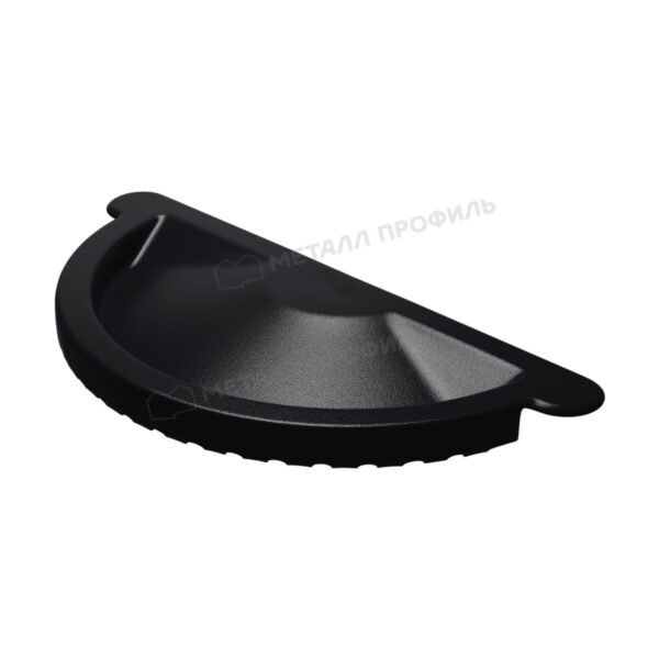 Заглушка желоба D125 покрытие PURMAN® Black Edition 0.60 мм - RAL 9005, Двустороннее покрытие
